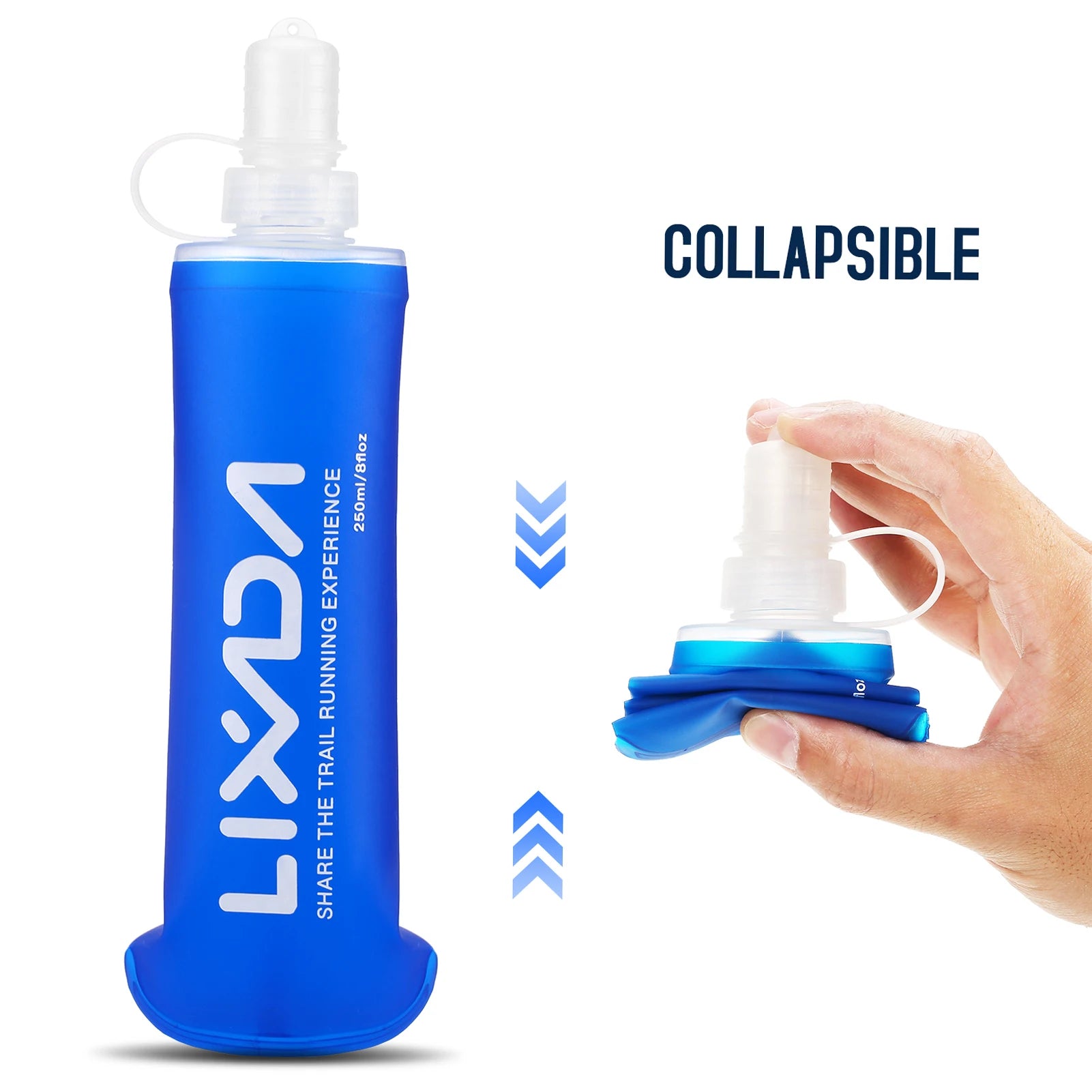Lixada 250ml / 500ml / 300ml / 380ml Soft Bottle Folding BPA Free Hydration Water Bottle for Outdoor Running Hiking Cycling Qme