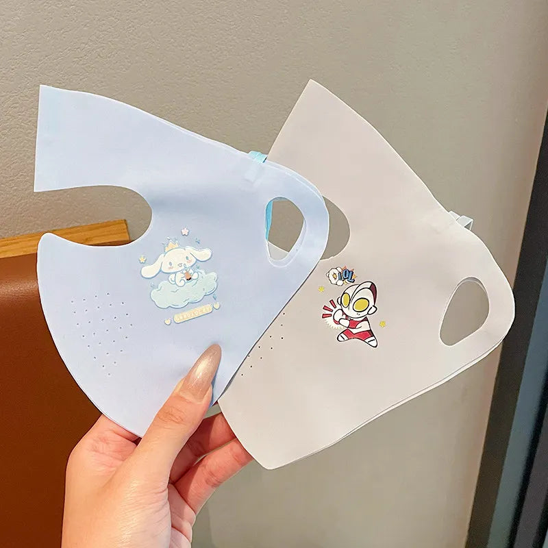 Kuromi Summer Sun Protection Face Mask New UV-Protective Full-Face Mask Breathable Cooling Silk Mask Qme 6