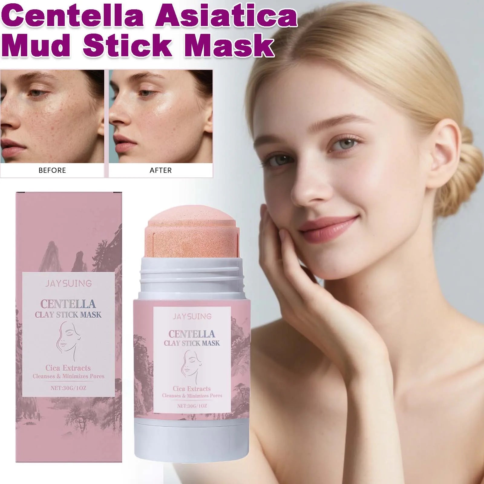 Centella Asiatica Mud Stick Mask Deep Cleansing Pore Minimizer Blackhead Removal Brightening Hydrating Soothing Facial Care Mask Qme