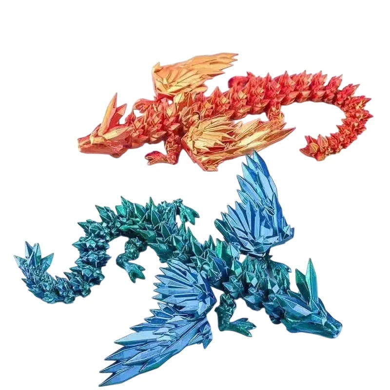 Articulated Dragon Crafts Desktop Western Action Figure 3D Printed Qme