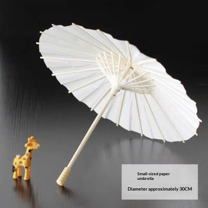 20/30/40/60/84CM Paper Umbrella Blank DIY Handmade Painting Supplies Long-handle Blank Photography Prop Qme 30cm