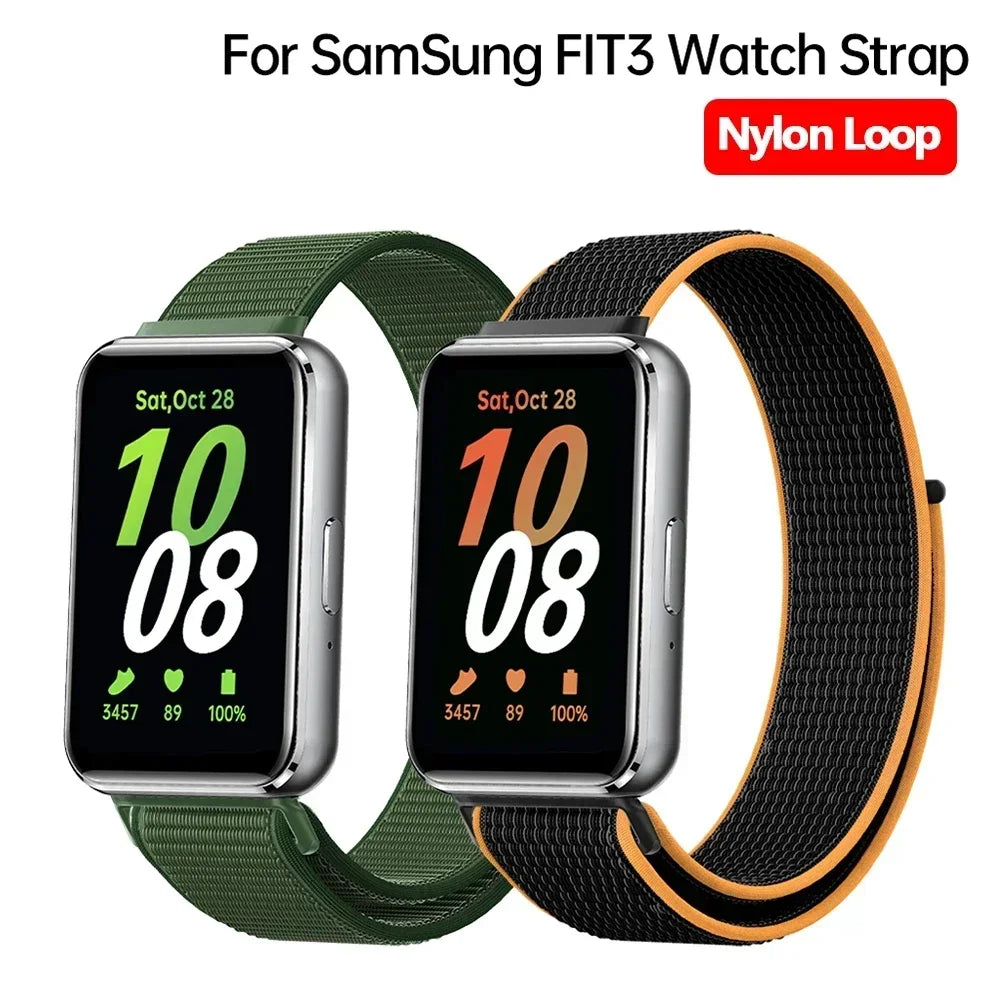 Nylon Loop Strap for Samsung Galaxy Fit 3 Adjustable Elastic Bracelet Watchband for iWatch Samsung Galaxy Fit3 Band Accessories Qme