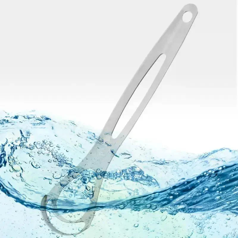Stainless Steel Tongue Scraper Easy Clean Fresh Breath Oral Hygiene Qme