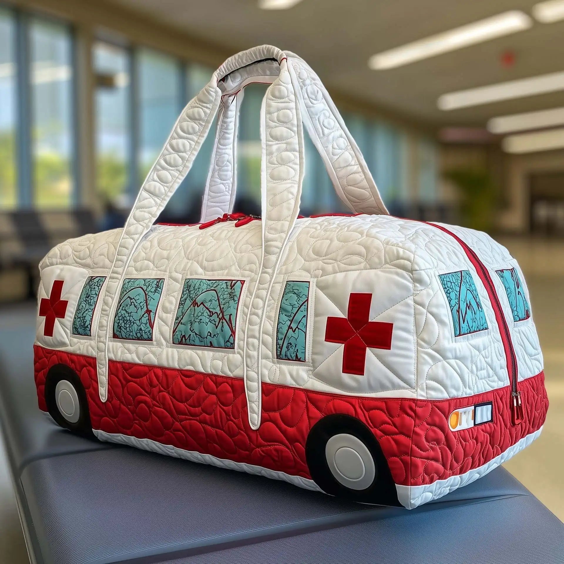 Women 3D Quilting Craft Travel Duffel Bag Fashion Sun Mountain Forest Qme A13
