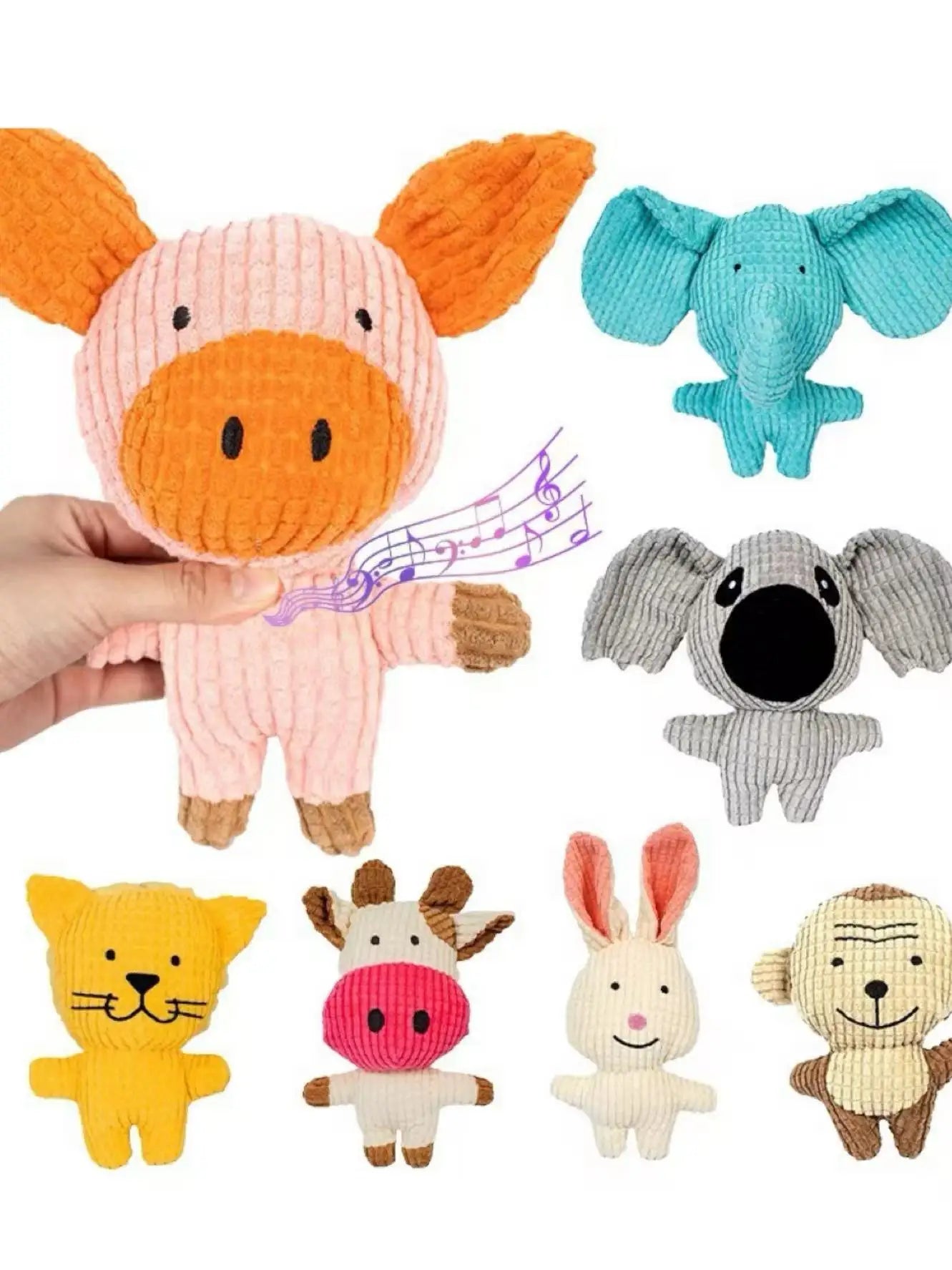 Lovely Sound-making Dog Playthings Corduroy Animal Chews Puppies Qme