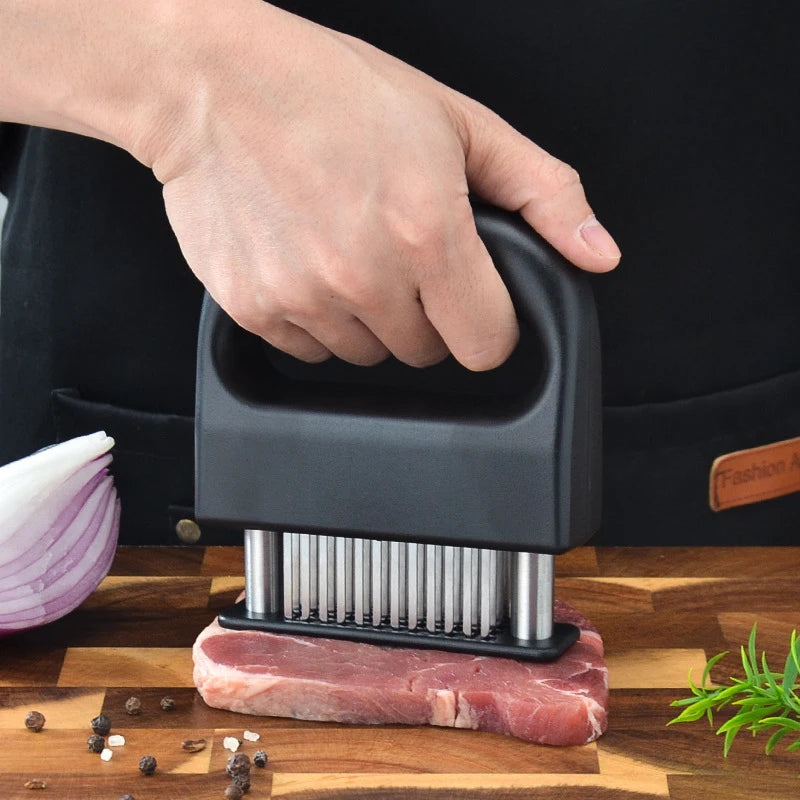 1PCS 48-pin Meat Tenderizer Stainless Steel Steak Tenderizer Kitchen Tools BBQ Beef Floss Needles Meat Stick Meat Patty Maker Qme