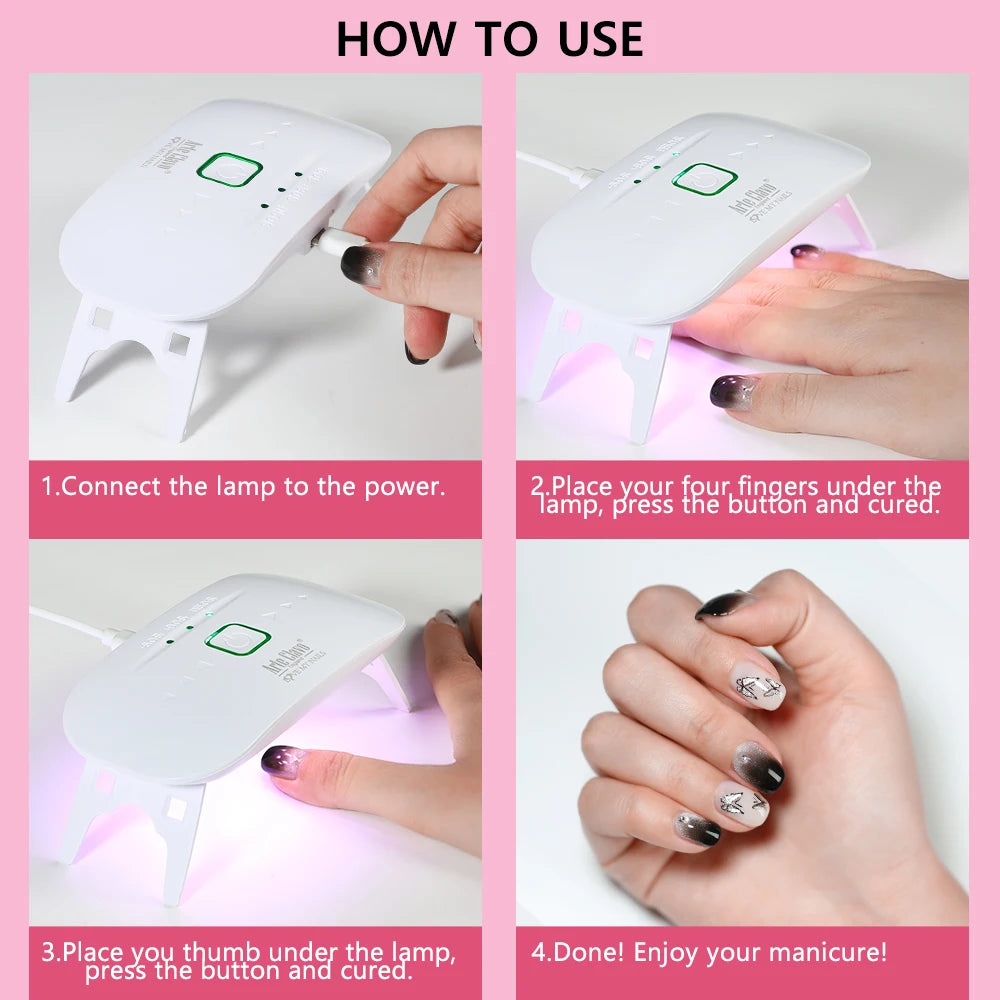 UV Resin Nail Dryer Machine Portable 60 90 150s 3 Levels Timing Qme
