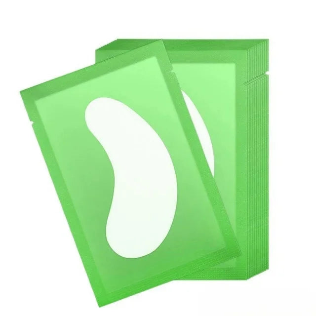 100pairs Paper Patches Eyelash Under Eye Pads Lash Extension Tips Qme Green 100Pairs