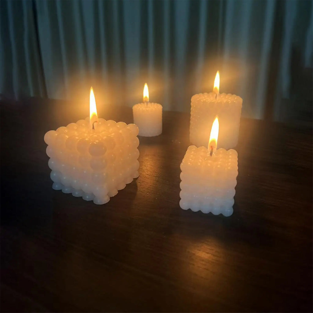 Candle Molds Silicone 2 Pieces Non-Stick Crafting Tools Modern Candle Making Silicone Molds For Wax Plaster Soap Resin Casting Qme