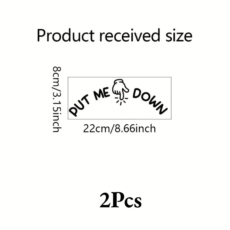 Funny Toilet Sticker PUT ME DOWN Hand Gesture Vinyl Removable Decal Qme 2Pcs