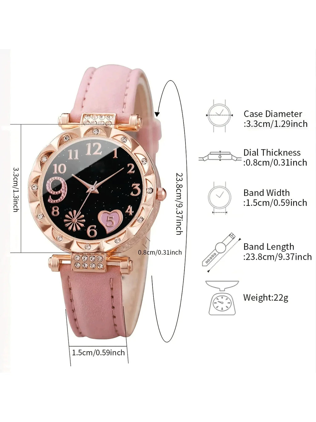 2-piece Women's Watch Fashion Watch Women's Versatile High end Women's Watch Women's Watch Set Qme