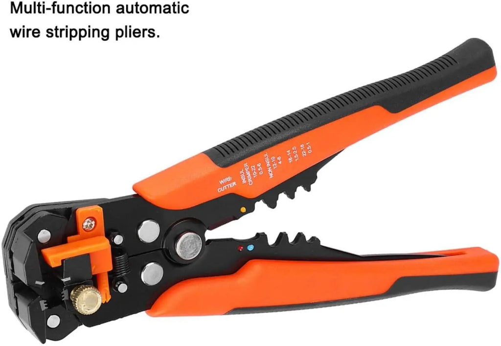 Multifunctional Cable Wire Stripper Cutter, Crimping Stripping Plier Tool, Self-adjusting 8" Automatic Wire Stripper Qme