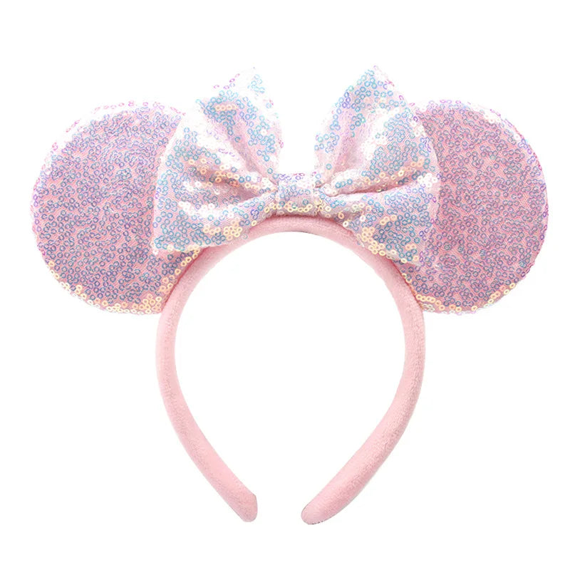 Frozen Mouse Ears Headband For Women 5''Polka Sequin Bow Hairband Halloween Christmas Festival Party Travel DIY Hair Accessory Qme Headband 9