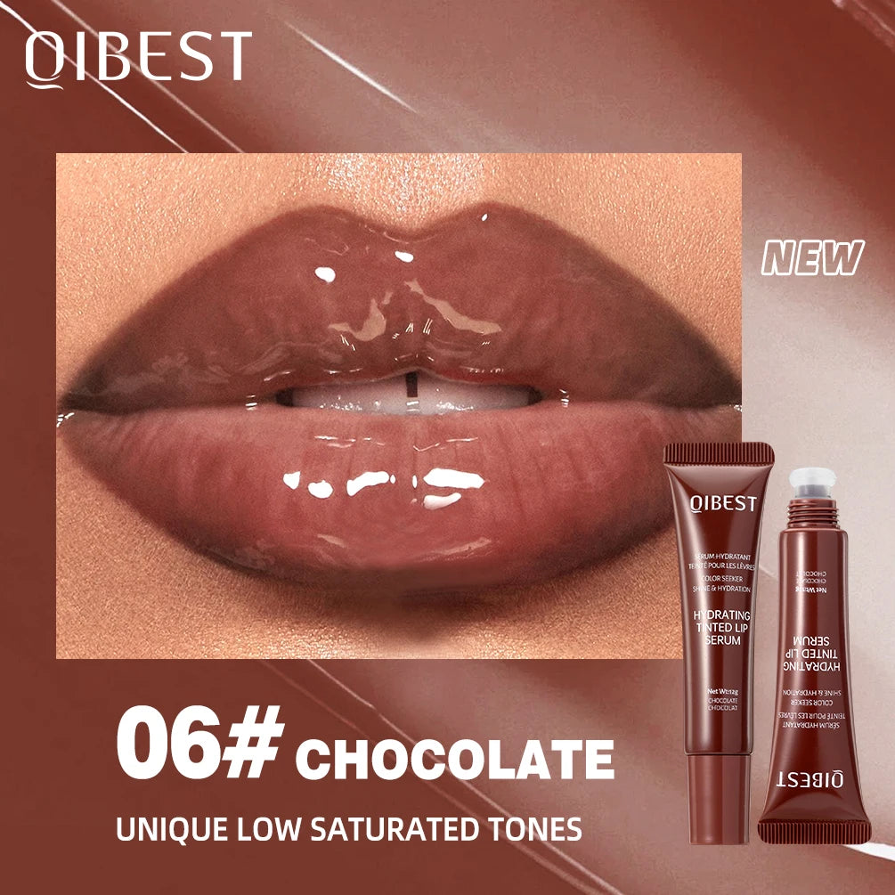QIBEST 6 Colors Watery Crystal Jelly Lip Oil Balm Moisturizing Smoothing Lip Lines Jelly Pout Lip Gloss Glass Lip Glaze Cosmetic Qme 06