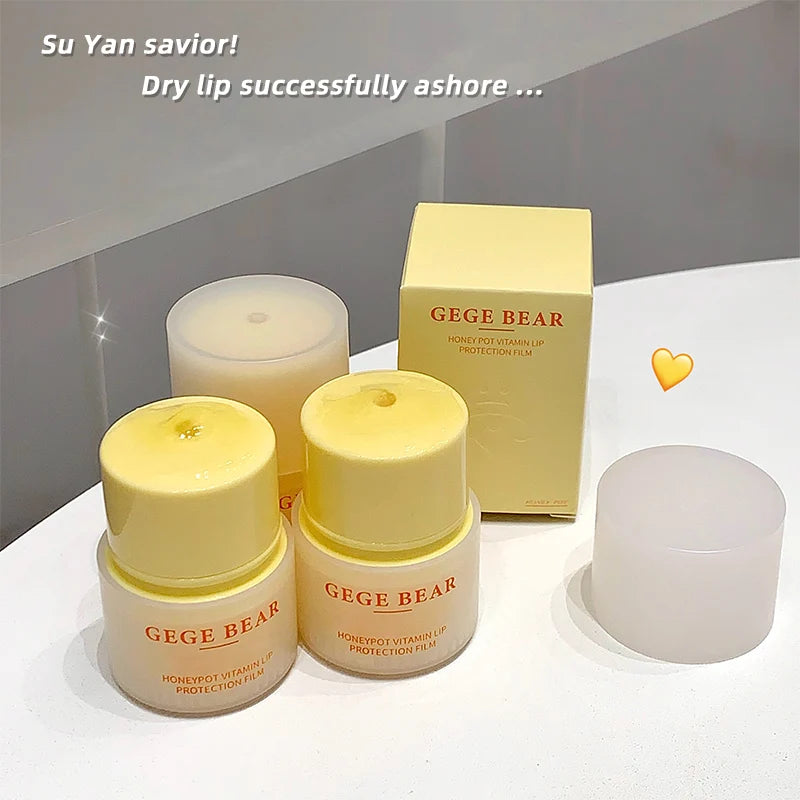 Gege Bear Small Honey Pot Vitamin Lip Mask Autumn Winter Moisturizing Qme
