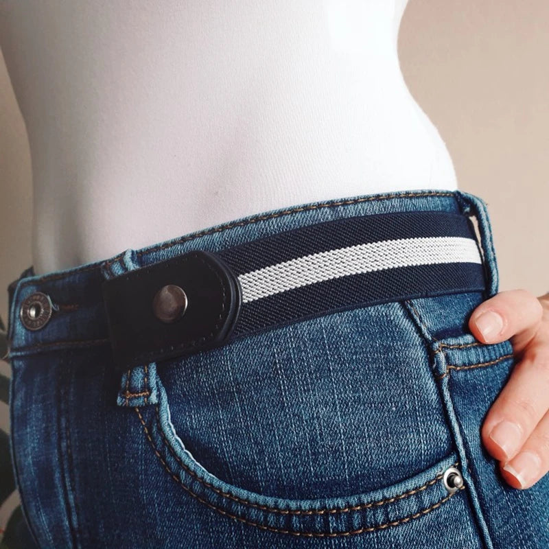 Buckle-free Belt Jean Pants Dresses Fashion No Buckle Stretch Elastic Qme