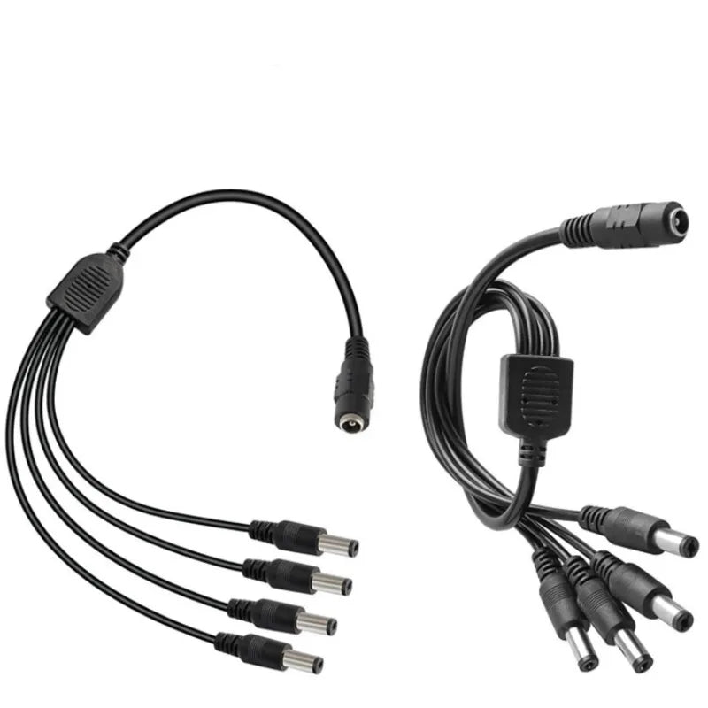 5PCS Security 1 to 4 DC Cable DC1 Splitter 4 Power Cord 40cm 2-Core Electrical Equipment Internal Wire Qme