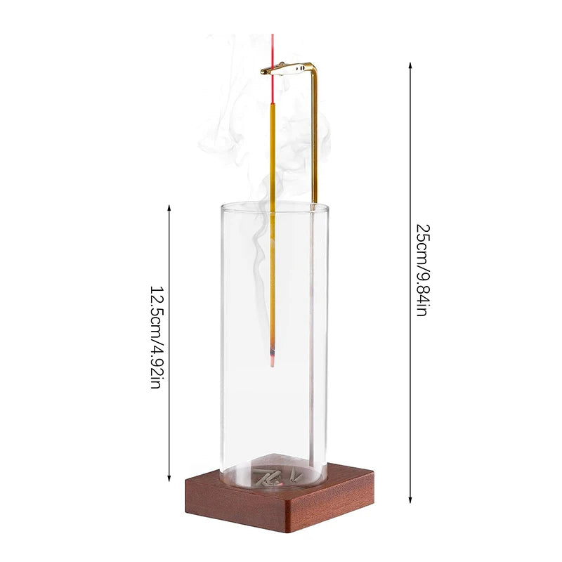 ^Incense Holder,Incense Holder For Sticks,Removable Glass Ash Catcher, Mess-Free Incense Burner,Meditation,Yoga,Spa Qme A