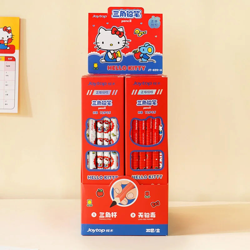 Hello Kitty Pencil Student Hello Kitty HB Triangular Pencil for Beginners: Drawing, Writing, and Sketching Qme 1 Random Single Box