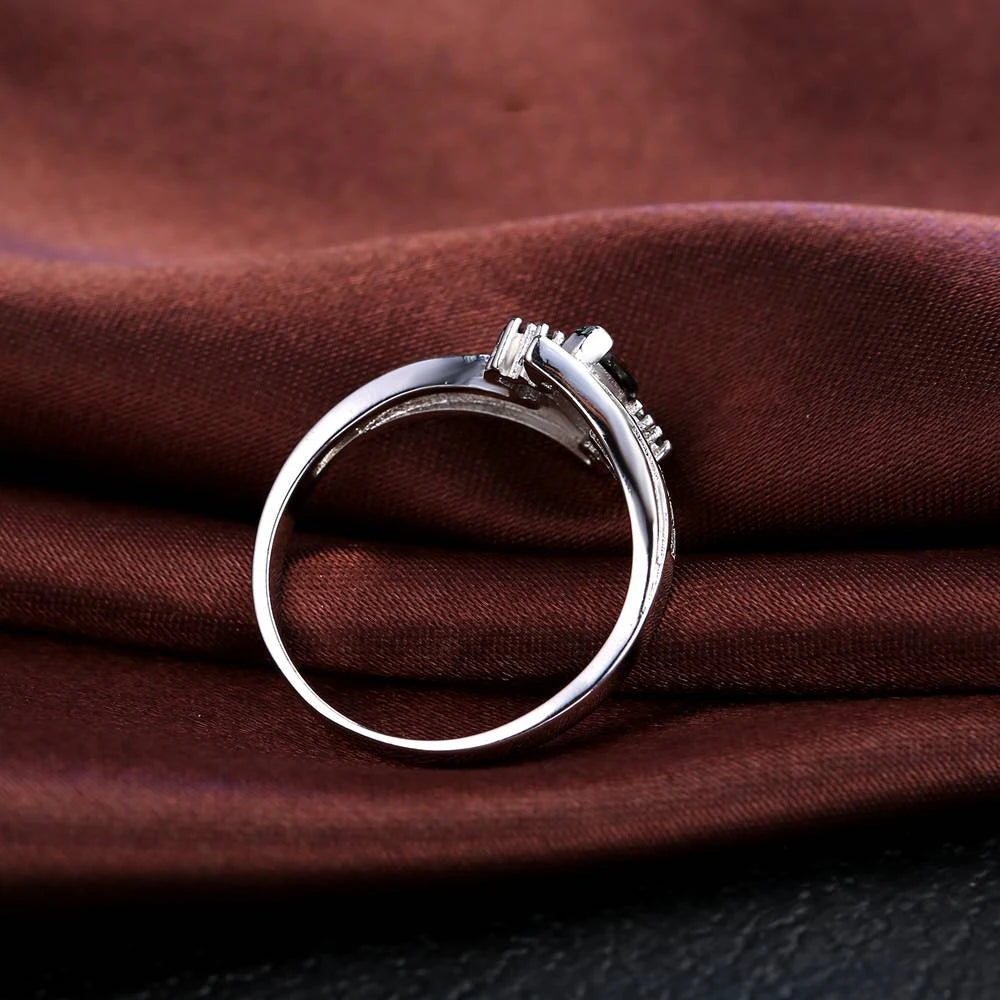 925 Sterling Silver Color Engagement Ring Fashion Jewelry Classic Style Austrian Crystal Prong Setting Women Girls Wholesale Qme