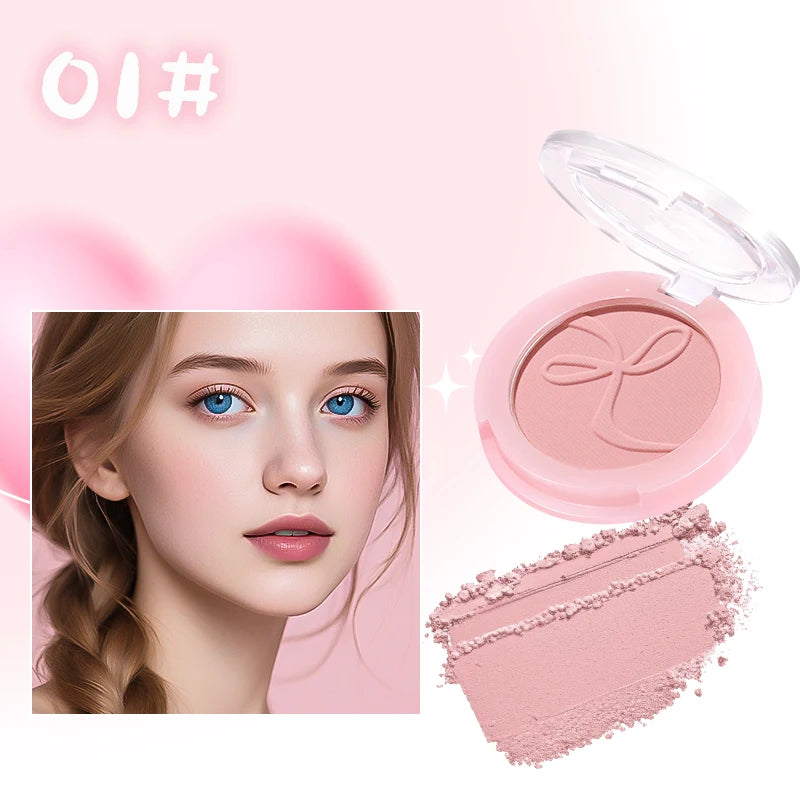 Cute Blush Powder, Lightweight & Smooth Finish, for Cheeks, Shape, Contour & Highlight Face to Create a Natural Matte Finish Qme 01