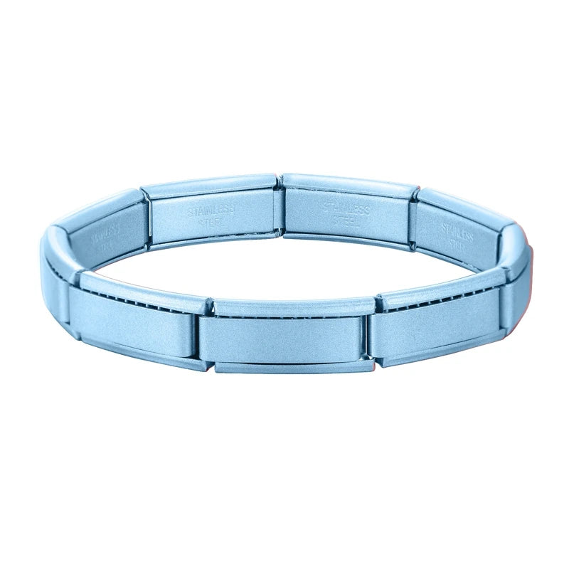 Premium Italian Charm Stainless Steel Bracelets For Women Men 20mm*9mm Width Elastic DIY Modular Bracelet Jewelry Gift Wholesale Qme Style 5