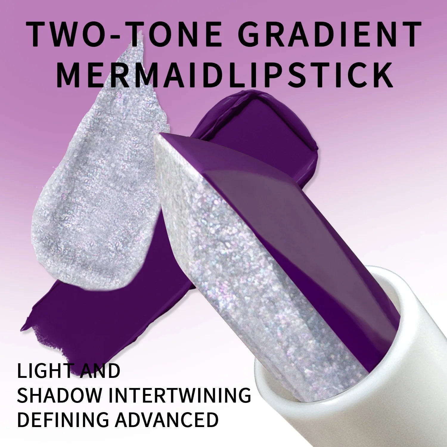 JUJU DREAM Two-tone Lipstick Dual Split Glitter Matte Moisturizing Qme