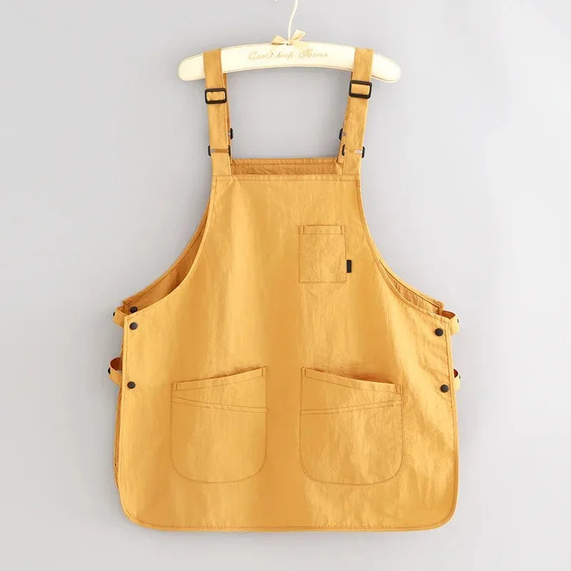 Adult Water-resistant Apron Household Kitchen Coffee Roasting Qme Yelllow