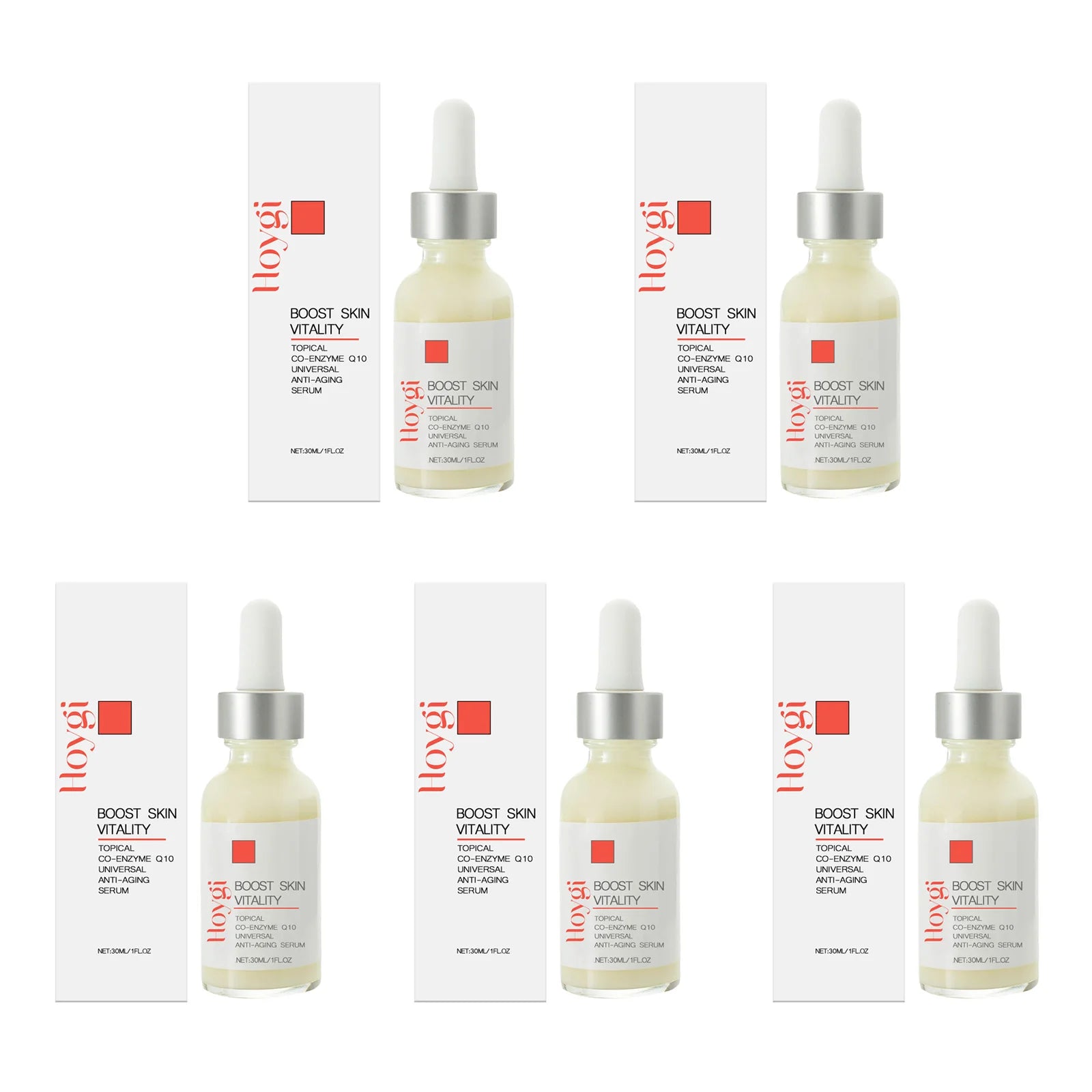 Face & Neck Firming Serum Deep Nourish Fade Fine Lines Lifting Tighten Skin Topical Co-Enzyme Q10 Universal Anti-Aging Serum Qme 5 x 30ml Boxed