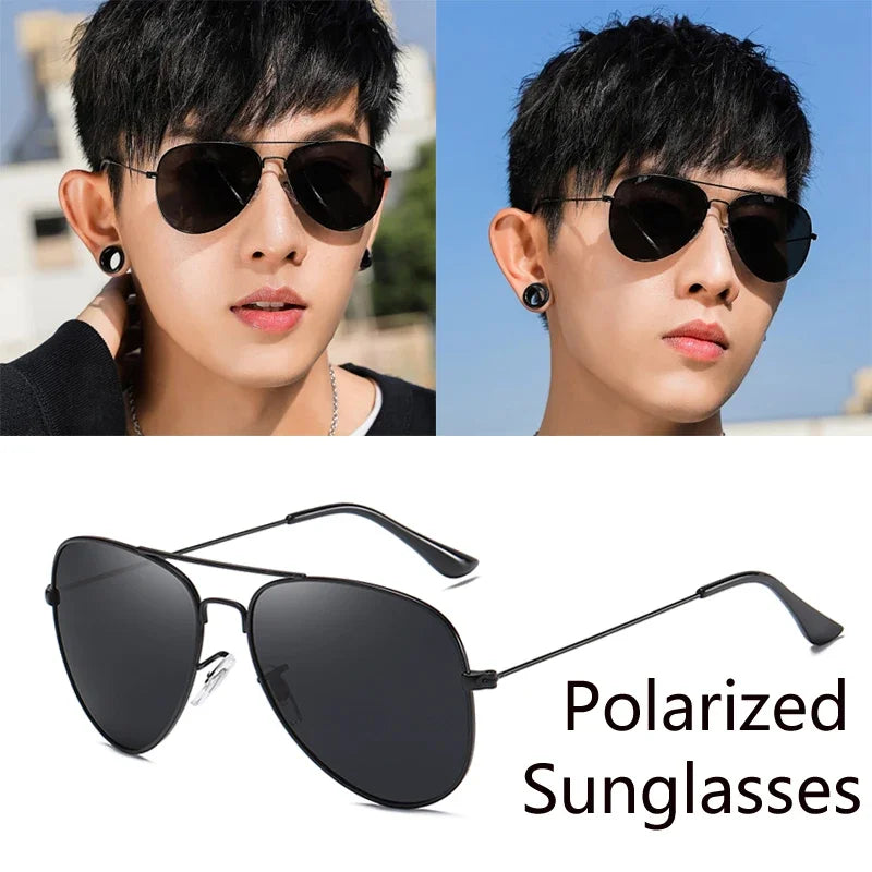 Luxury Men's Polarized Sunglasses Brand Designer Square Vintage Driving Sun Glasses UV400 Male Eyewear SunGlasses for Women Men Qme