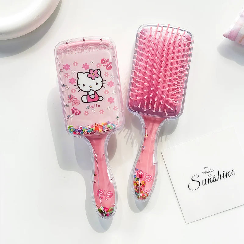 Hello Kitty Cute Cartoon Massage Cushion Comb Shake-Shake Comb, Square Curling Comb Qme