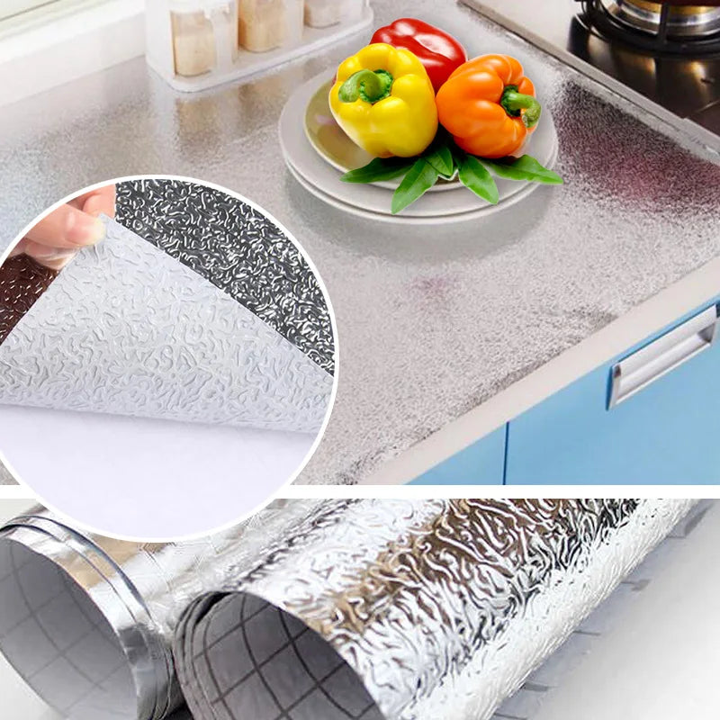 Waterproof Brushed PVC Gold Silver Wall Sticker Wardrobe Cabinet Self Adhesive Furniture Wallpaper Old Fridge Refurbishment Film Qme
