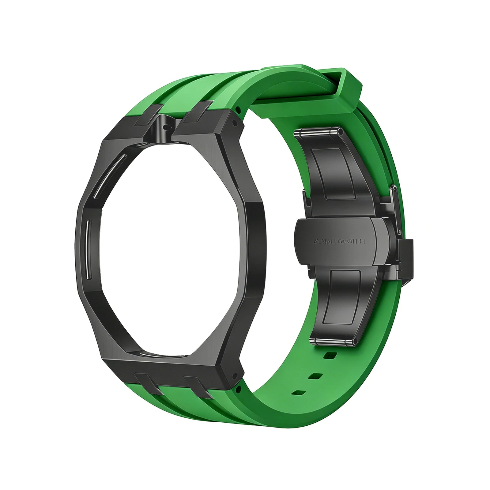 For Swatch X Royal Pop Silicone Sport Replacement Band Quick Release Scratch Proof Strap Set for Sport Activities Daily Commute Qme Black Green 12