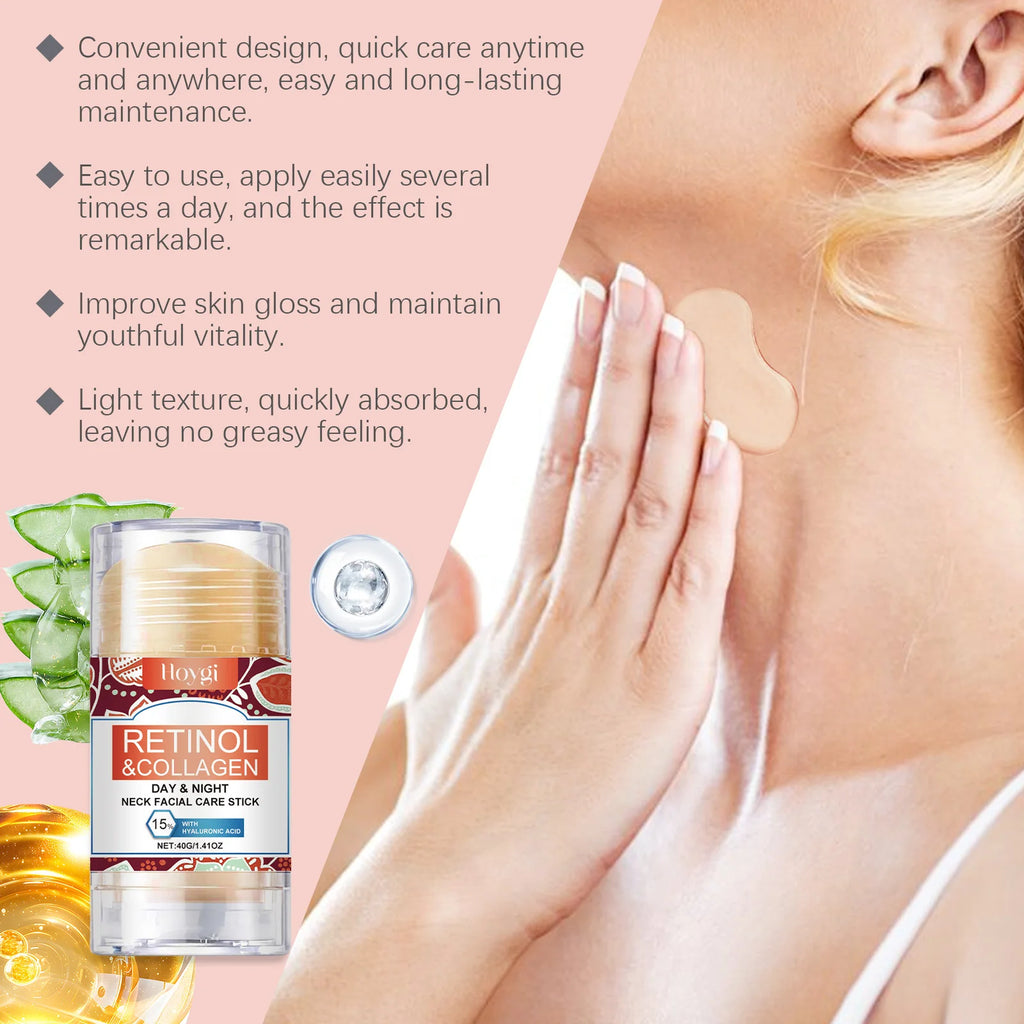 Retinol & Collagen Neck Cream Firming Moisturizing Anti Wrinkle Lifting Face Cream Stick Tightening Nourishing Neck Skin Care Qme