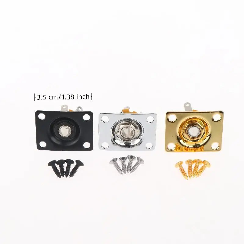 Metal Compact Guitar Jack Socket Plate Electric Output Square Shape Qme