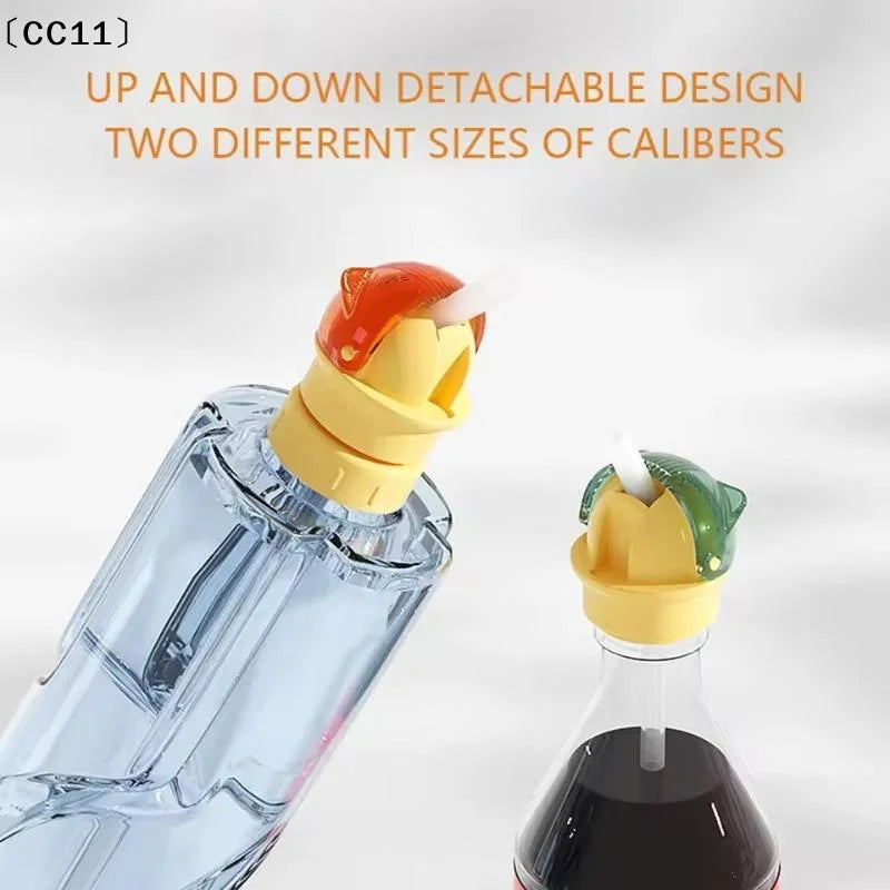 Straw Lid Beverage Water Bottle Cap Spill-proof Storage Box Dustproof Qme