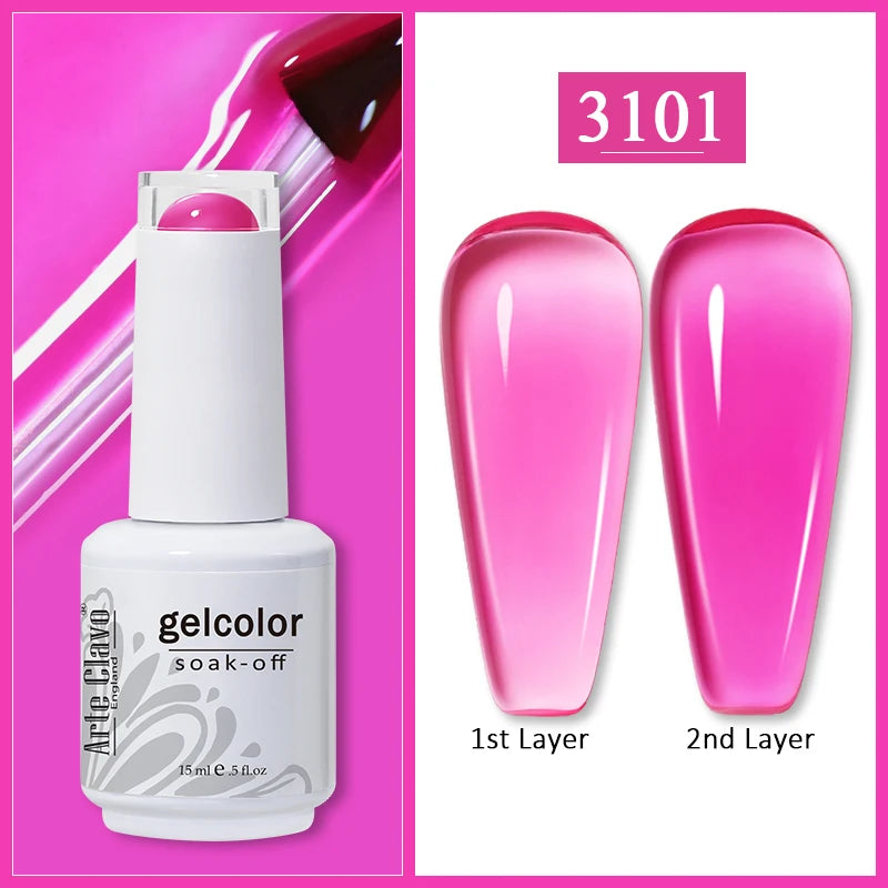 Arte Clavo Gel Nail Polishes Pink Nude Hybrid Lak Manicure