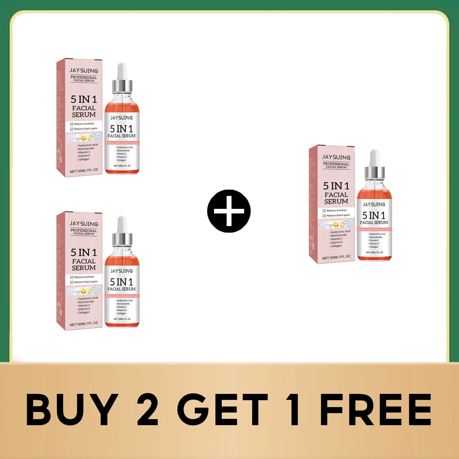 5 In 1 Facial Care Serum Brighten Skin Tone Fade Acne Scars Shrink Pores Face Moisturizing Essence Nicotinamide Brightening Oil Qme Buy 2 get 1 free