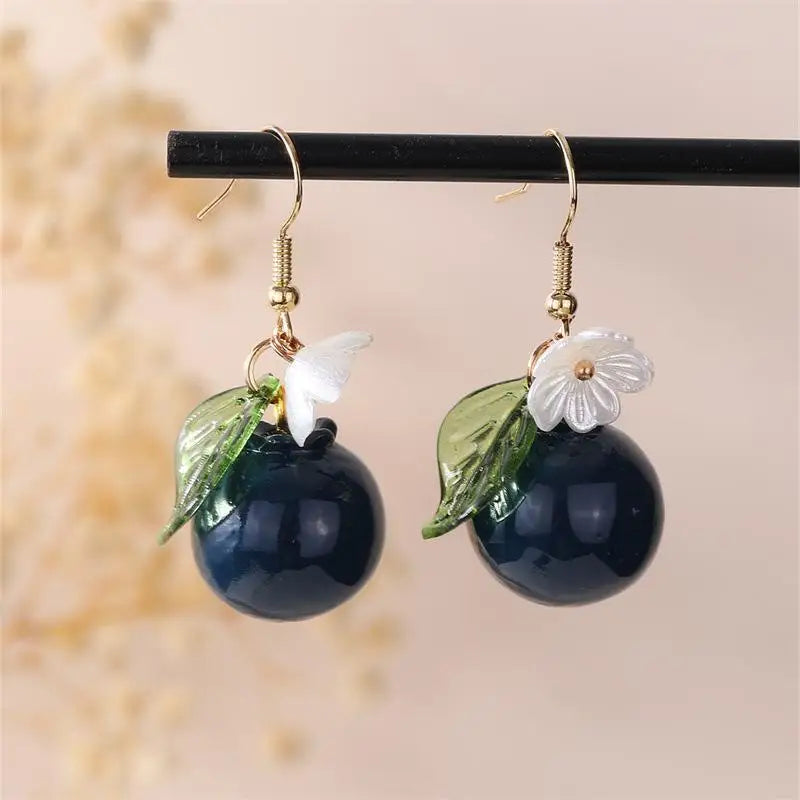 Cute 3D Mixed Fruit Pendant Earrings Vibrant Color Fashion Accessories for Women Vacation Wear Party Gift Qme A7