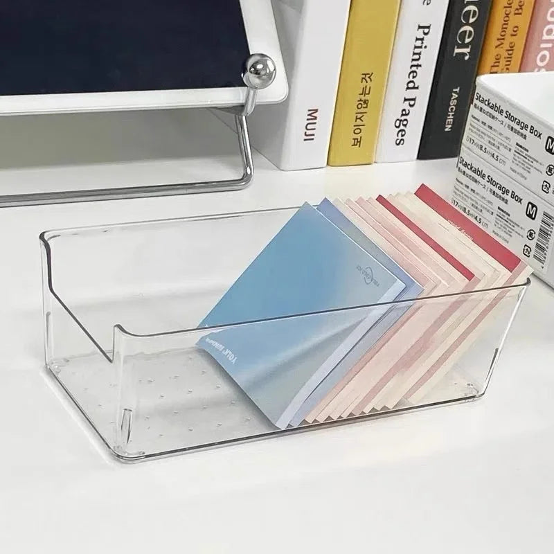 Medium Long Box Household Transparent Storage Desktop Plastic Qme