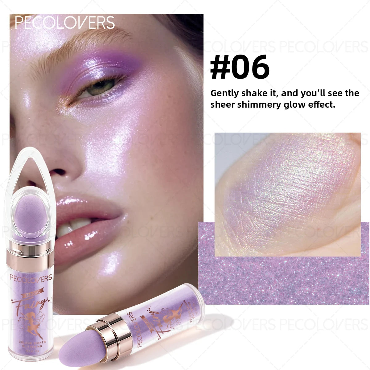 1PC Multifunctional Glitter Powder, Highlighter for Face, Body and Eyes, Brightening Glitter Powder,Suitable for Holiday Makeup Qme 06