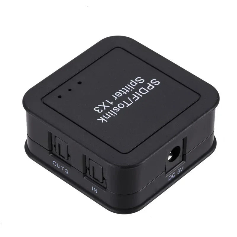Digital Optical Audio 3 - way Splitter Adapter SPDIF Optical Cable Splitter Hub Qme