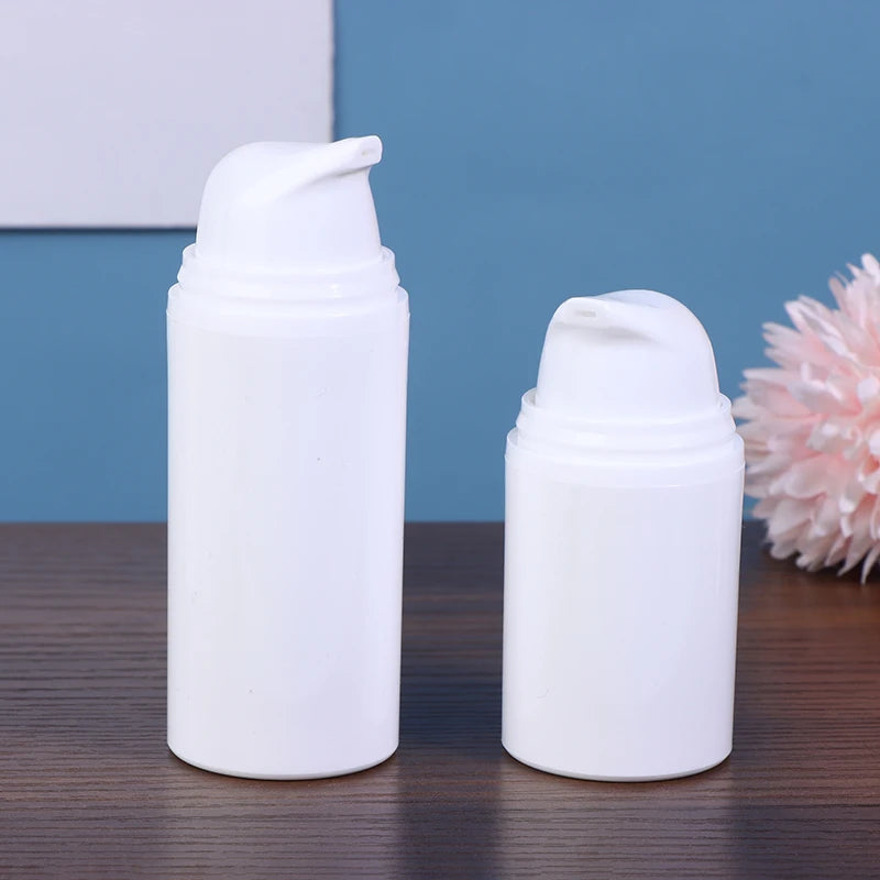 Refillable White Plastic Airless Pump Bottles Cream Emulsion Lotion Qme