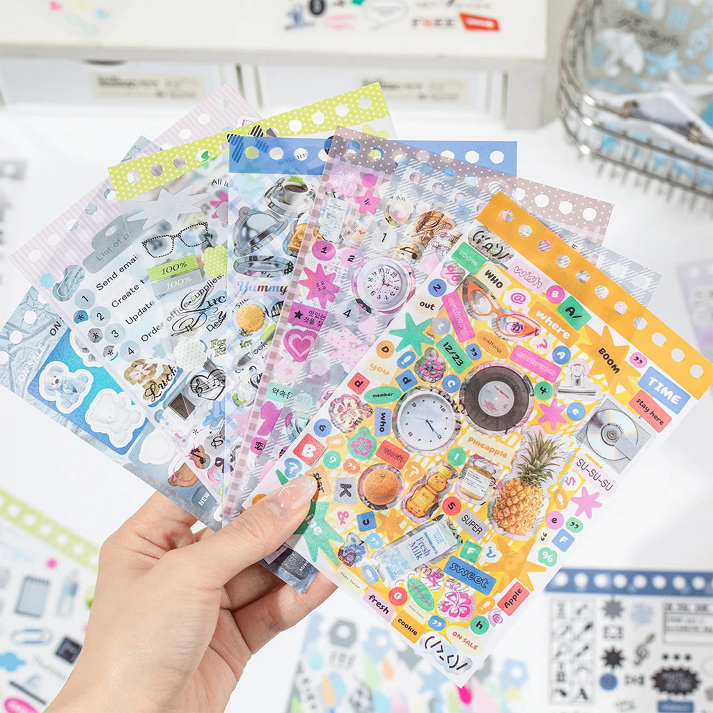 30/60pcs Die-Cut Sticker Book Japanese Food & Dessert Vintage Showa Style Matte Glossy Finishes School Stationery Supplies Qme