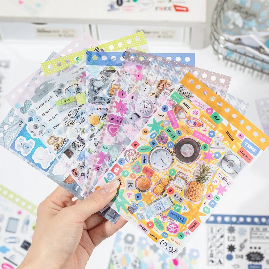 30/60pcs Die-Cut Sticker Book Japanese Food & Dessert Vintage Showa Style Matte Glossy Finishes School Stationery Supplies Qme
