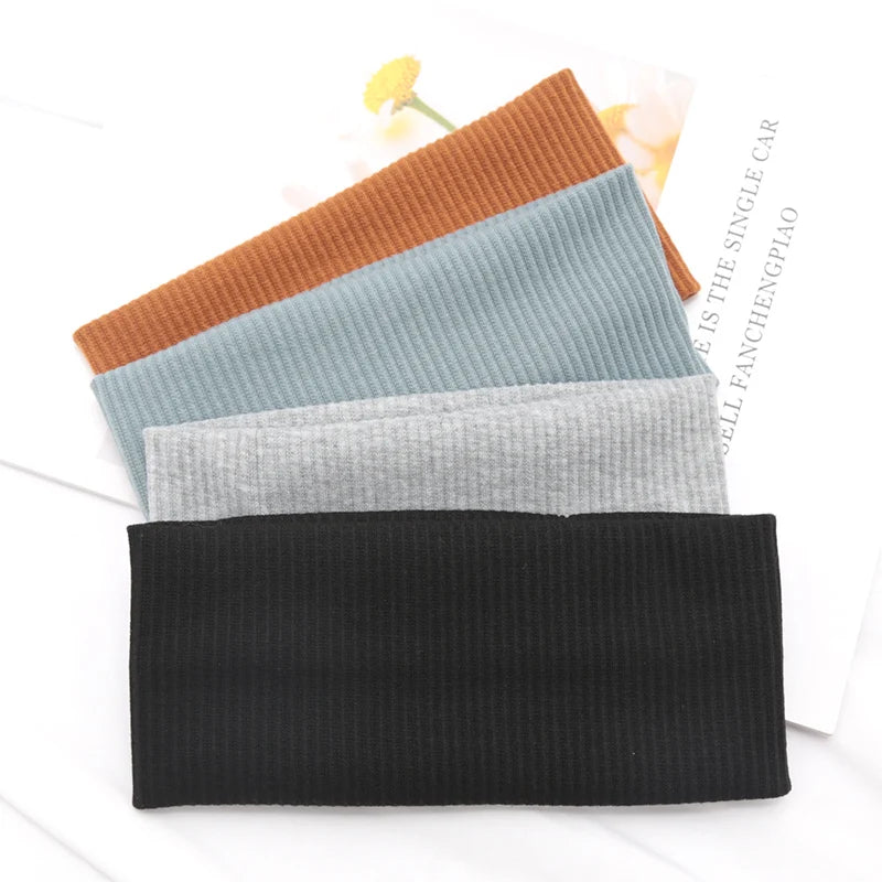 Elastic Solid Headbands Women Yoga Knitting Hairbands Wash Makeup Qme