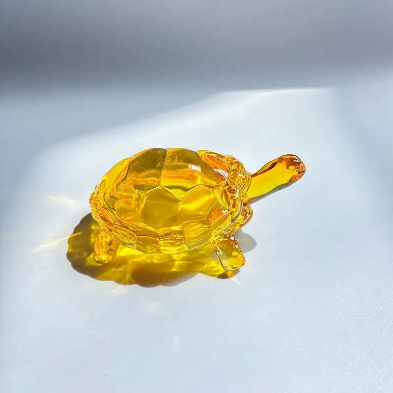 Glass Simulation Small Turtle Ornaments Glass Golden Turtle Home Fish Tank Landscaping Auspicious Decorations Qme A2