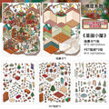 4sheets/bag My Cottage Series Happy Christmas Theme Jumbo 2.5D PET Diorama Stickers for Scrapbooking DIY Frame Collage Qme Christmas