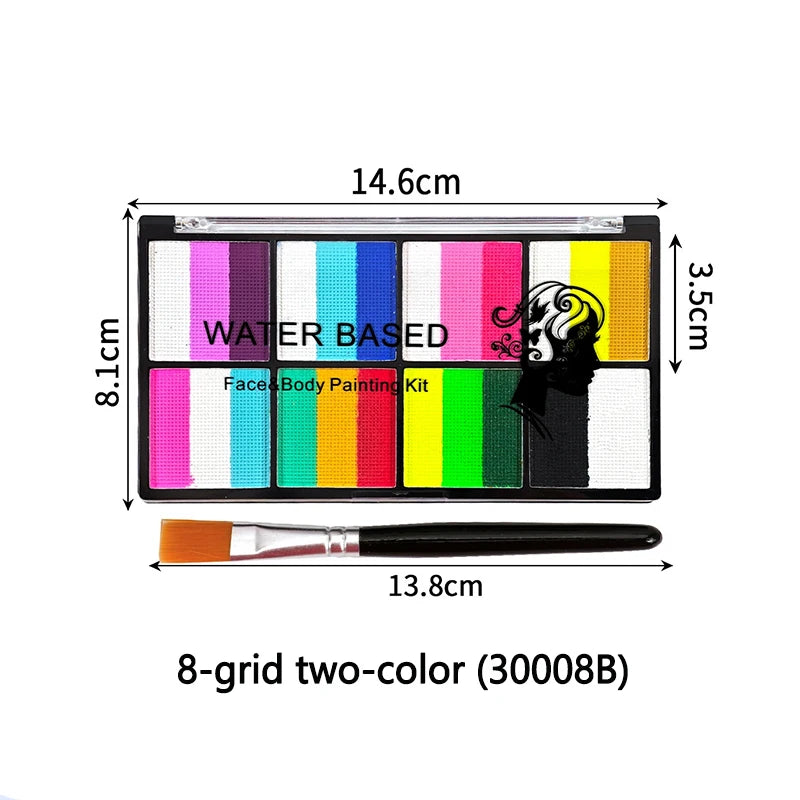 8 Colours Water-soluble Rainbow Palette Children's Face Body Paint Qme 30008B