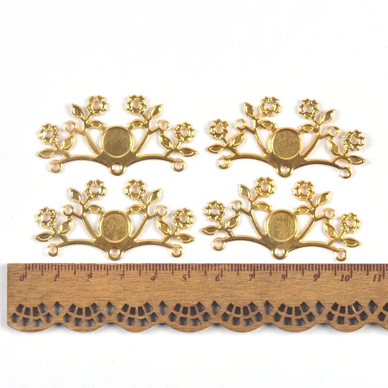 Mixed Gold Leaf Filigree Wraps Metal Crafts Connectors For Making Jewelry Accessories DIY Scrapbook Handicraft Home Decor yk0912 Qme